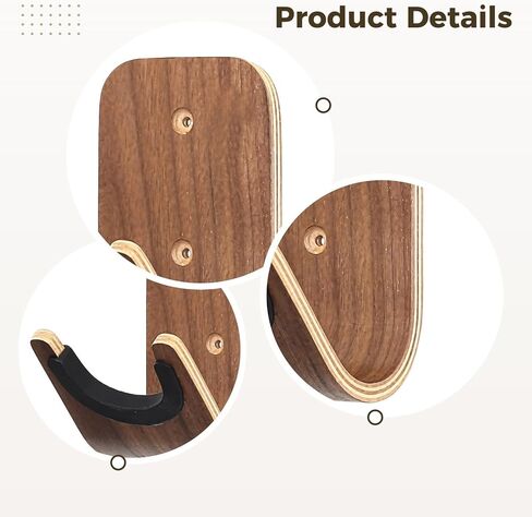 حامل جيتار مثبت على الحائط، رف خشبي مع حامل من السيليكون، تركيب لاصق أو براغي in Kuwait
