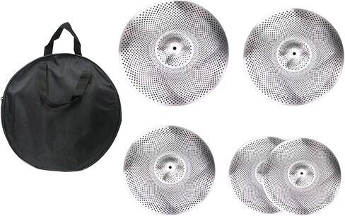 Generic 5 Pieces Low Volume Cymbals Pack 14/16/18/20 inch for Drum Set Alloy Silent with Storage Bag Quiet Cymbals Drummer Practice in Saudi Arabia