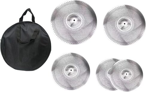 Generic 5 Pieces Low Volume Cymbals Pack 14/16/18/20 inch for Drum Set Alloy Silent with Storage Bag Quiet Cymbals Drummer Practice in Saudi Arabia