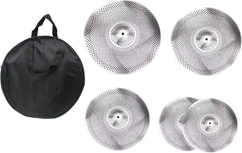 Generic 5 Pieces Low Volume Cymbals Pack 14/16/18/20 inch Sound Absorbing Weak for Drums Alloy Silent Drummer Practice Quiet Cymbals in Saudi Arabia