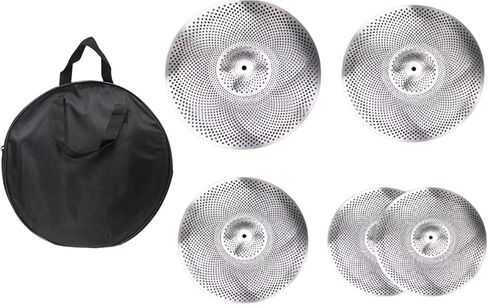 Generic 5 Pieces Low Volume Cymbals Pack 14/16/18/20 inch Sound Absorbing Weak for Drums Alloy Silent Drummer Practice Quiet Cymbals in Saudi Arabia