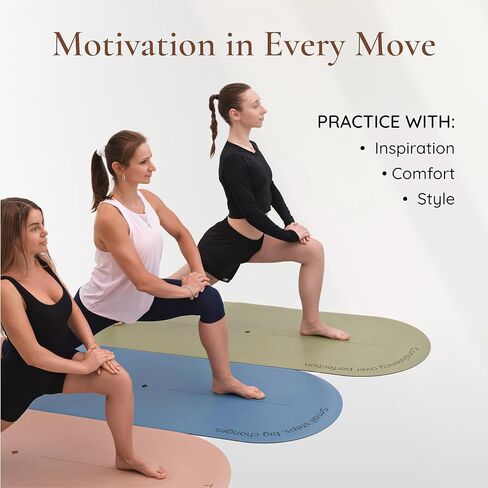 Natural Rubber Yoga Mat for Home Workouts, Eco-Friendly Non-Slip Yoga Mat with Carry Strap - Ideal for Yoga, Pilates & Floor Exercises in Saudi Arabia