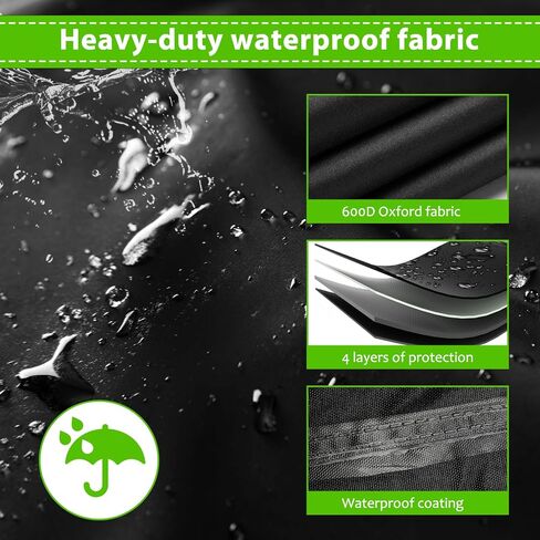20-22ft Boat Cover, 600D Oxford Anti-UV & Waterproof Boat Cover for V-Hull, Tri-Hull, Runabout, Fishing Boat with 12 Tie-Down Straps, Storage Bag, Black in Saudi Arabia