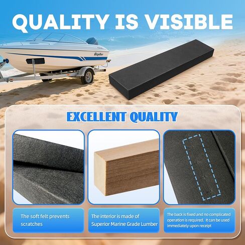 2PCS Carpeted Boat Trailer Bunks, Boat Trailer Bunks, Felt Fabric & Marine Grade Lumber Boat Trailer Guides, Boat Trailer Side Bunks, Protect Boat During Loading and Towing in Saudi Arabia