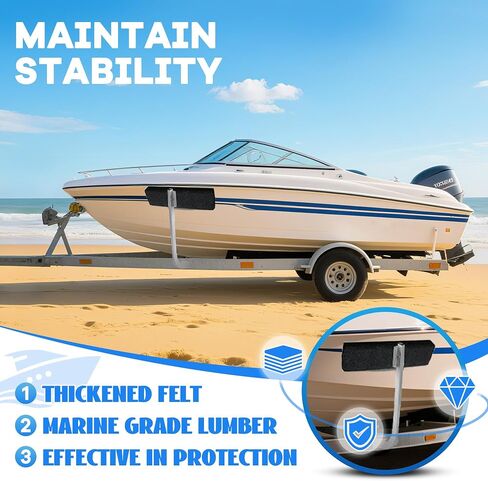 2PCS Carpeted Boat Trailer Bunks, Boat Trailer Bunks, Felt Fabric & Marine Grade Lumber Boat Trailer Guides, Boat Trailer Side Bunks, Protect Boat During Loading and Towing in Saudi Arabia