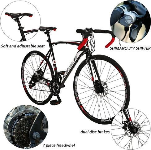 دراجة الطريق EUROBIKE OBK للرجال بإطار 54 سم و21 سرعة وعجلات 700C دراجة ركاب للرجال in Kuwait