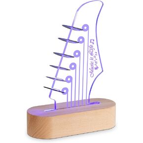 حامل اختيار الجيتار المضيء 7 ألوان متغيرة شاشة تخزين اختيار LED وإضاءة ليلية ملحقات الجيتار هدية للاعبين/الرجال in Kuwait