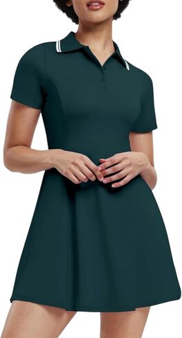 Women's Short Sleeve Golf and Tennis Dress with Button Placket and Pockets for Sports and Casual Wear in Saudi Arabia