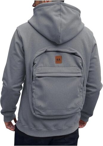 Backpack Hoodies for Men Zip Up Fleece Sweatshirt Long Sleeve Thick Warm Winter Sweatshirts Solid Casual Travel Coat in Saudi Arabia