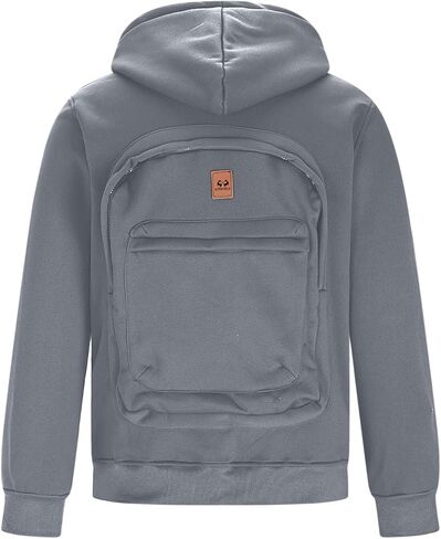 Backpack Hoodies for Men Zip Up Fleece Sweatshirt Long Sleeve Thick Warm Winter Sweatshirts Solid Casual Travel Coat in Saudi Arabia