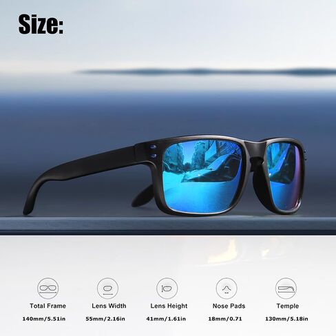 Square Sunglasses for Men Women - Matte Finish Lightweight Sports/Driving/Fishing Glasses Lightweight Unisex Frame 4Pack in Saudi Arabia