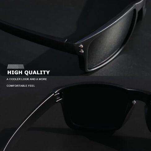 Square Sunglasses for Men Women - Matte Finish Lightweight Sports/Driving/Fishing Glasses Lightweight Unisex Frame 4Pack in Saudi Arabia