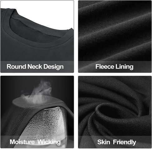 Women's Thermal Underwear Fleece Lined Tops Long Sleeve Baselayer Shirt in Saudi Arabia