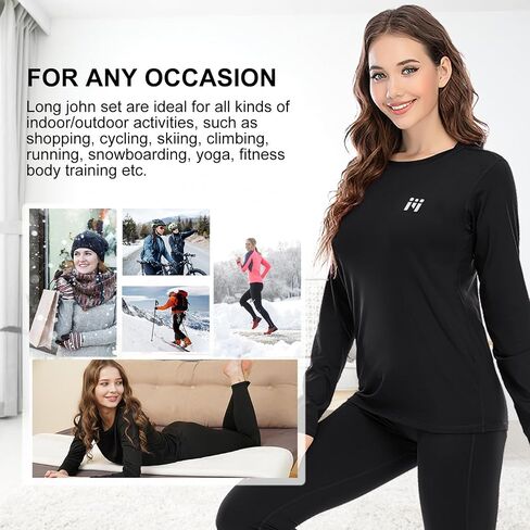 Women's Thermal Underwear Fleece Lined Tops Long Sleeve Baselayer Shirt in Saudi Arabia