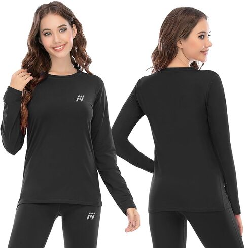 Women's Thermal Underwear Fleece Lined Tops Long Sleeve Baselayer Shirt in Saudi Arabia