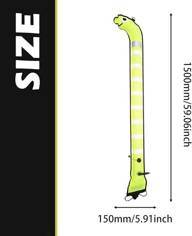 Yiju Surface Marker Buoy Inflatable Tube Highly Visible Snorkeling Scuba Marking Location of Divers Surface Marker Signal Tube in Kuwait