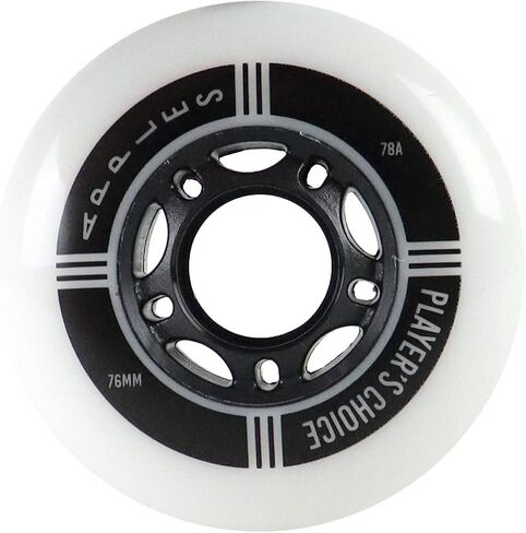 Player's Choice Indoor Roller Hockey Wheels 8-Pack with Hybrid Ceramic Bearings and Spacers - Apples White Dual-Pour 78A Hardness for Skates - Super High Rebound Urethane in Saudi Arabia