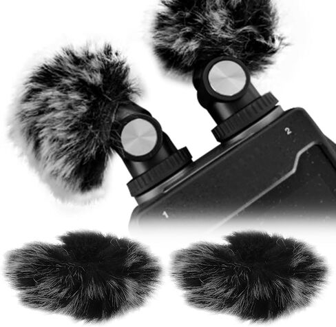قطعتان من غطاء مرشح الرياح للميكروفون متوافق مع ميكروفون TASCAM X6 X8 (صوف شائك باللونين الأسود والأبيض) in Saudi Arabia