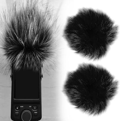 قطعتان من غطاء مرشح الرياح للميكروفون متوافق مع ميكروفون TASCAM X6 X8 (صوف شائك باللونين الأسود والأبيض) in Saudi Arabia