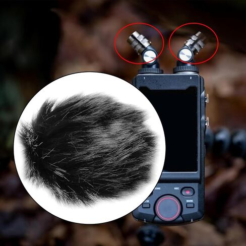 قطعتان من غطاء مرشح الرياح للميكروفون متوافق مع ميكروفون TASCAM X6 X8 (صوف شائك باللونين الأسود والأبيض) in Saudi Arabia