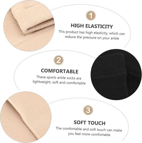 2 Pairs Elastic Ankle Support Sleeve Moisture Wicking Sports Open Toe Socks for Men Women Ankle Protection for Exercise Casual Wear Comfortable Fit Skin Color in Saudi Arabia