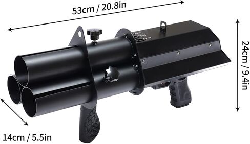 Electric Confetti Cannon Launcher Handheld Confetti Machine, 3 Head Portable Confetti Blower Gun Rechargeable Confetti Shooter with 3500mAh Built-in Battery for 2.2in Confetti E-Cartridge in Saudi Arabia