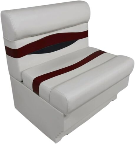 Elite Series 28" Pontoon Bench Seat Cushion Set with base 3200-3009 (White/Navy/Blue) in Kuwait