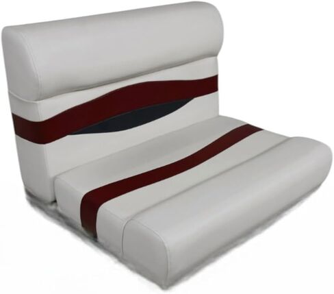 Elite Series 28" Pontoon Bench Seat Cushion Set with base 3200-3009 (White/Navy/Blue) in Kuwait