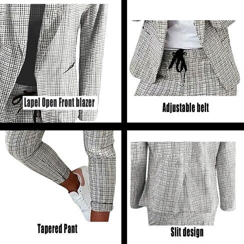 Womens 2 Piece Outfits Office Pants Suits Dressy Business Casual Outfits Professional Blazer Sets Work Pant Suits in Saudi Arabia