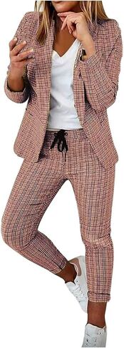 Womens 2 Piece Outfits Office Pants Suits Dressy Business Casual Outfits Professional Blazer Sets Work Pant Suits in Saudi Arabia