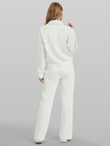 Women 2 Piece Outfits Casual Sweatsuit Oversized Sweatshirt With Front Pocket And Wide Leg Pants Tracksuit Sets in Saudi Arabia