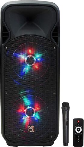 Mr. Dj AFTER PARTY Dual 15" 5000 Watt Max Power Speaker with Built-in Bluetooth & Battery LCD/MP3/USB/SD Slot in Saudi Arabia