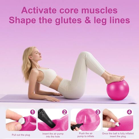 Pilates Ring Set –Home Pilates Equipment for Women Kit with a 14-inch Pilates Ring and 9.8-inch Pilates Ball,5 Resistance Bands for Beginners—Train Muscles, Flexibility & Core Strength at Home in Saudi Arabia