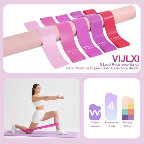 Pilates Ring Set –Home Pilates Equipment for Women Kit with a 14-inch Pilates Ring and 9.8-inch Pilates Ball,5 Resistance Bands for Beginners—Train Muscles, Flexibility & Core Strength at Home in Saudi Arabia