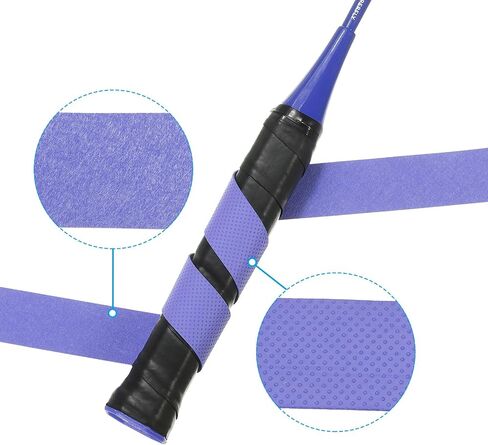 43.3" Tennis Racket Grip Tape, 4 Pack PU Overgrip Round Groove Non-Slip Absorb Sweat for Badminton Fishing Rod, Purple in Saudi Arabia