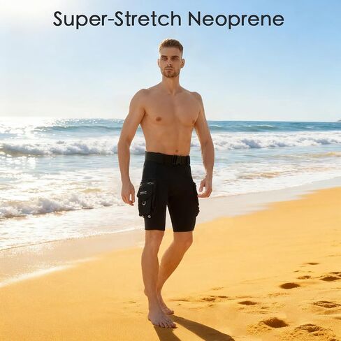 2mm Men’s Wetsuit Shorts with Large Cargo Pockets in Saudi Arabia
