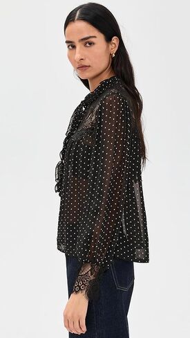 Sea Women's Melody Polka-Dot Long Sleeve Top in Kuwait