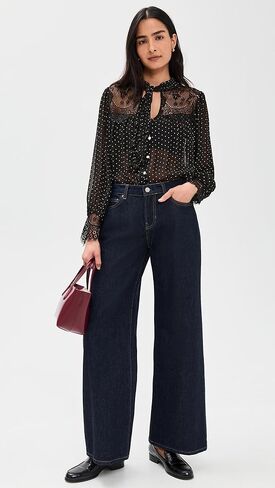 Sea Women's Melody Polka-Dot Long Sleeve Top in Kuwait