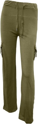 Womens Cargo Pants High Waist Wide Leg Casual Drawstring Pants Stretch Yoga Workout Sweatpants with Pockets 2025 in Saudi Arabia
