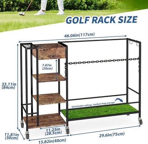 منظم حقيبة الجولف، منظم معدات الجولف، حامل حقيبة الجولف، عجلات تخزين نادي الجولف، عجلات دوارة تكسر سعة كبيرة وحامل جولف عالي التحمل in Kuwait