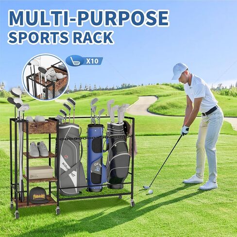 منظم حقيبة الجولف، منظم معدات الجولف، حامل حقيبة الجولف، عجلات تخزين نادي الجولف، عجلات دوارة تكسر سعة كبيرة وحامل جولف عالي التحمل in Kuwait