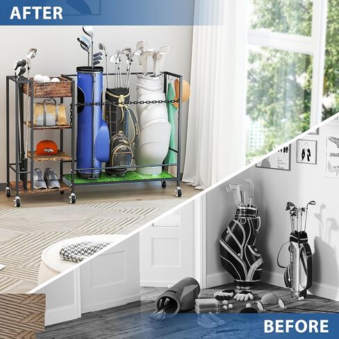 منظم حقيبة الجولف، منظم معدات الجولف، حامل حقيبة الجولف، عجلات تخزين نادي الجولف، عجلات دوارة تكسر سعة كبيرة وحامل جولف عالي التحمل in Kuwait