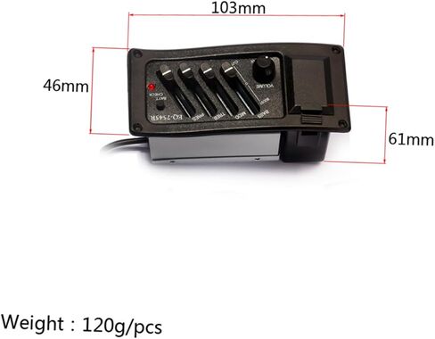 Guitar Pickup Band Eq Amplifier for Acoustic Guitars Preamp System with Plug Essential Accessory for Folk Guitarra Model Black in Saudi Arabia