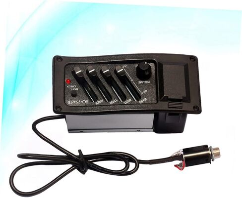 Guitar Pickup Band Eq Amplifier for Acoustic Guitars Preamp System with Plug Essential Accessory for Folk Guitarra Model Black in Saudi Arabia