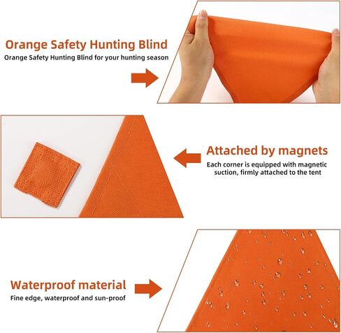 Blaze Orange Safety Panel Set, Waterproof Hunting Blinds Panels with Magnet Buttons and A Storage Bag Suitable for Ground and Tree Stand Hunting Blinds Tents in Saudi Arabia