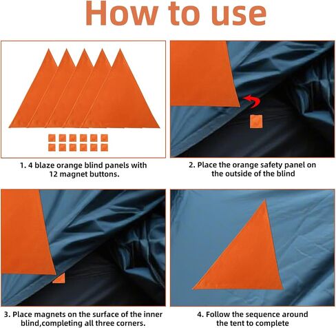 Blaze Orange Safety Panel Set, Waterproof Hunting Blinds Panels with Magnet Buttons and A Storage Bag Suitable for Ground and Tree Stand Hunting Blinds Tents in Saudi Arabia