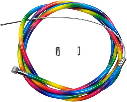 Bike Cycling Bicycle Brake Cable Wire – 172cm (68") Rainbow Multicolor Stainless Steel Inner Cable with End Caps & Ferrules, Fits MTB, Road, BMX Bikes in Saudi Arabia