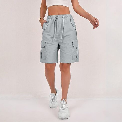 Cargo Shorts Women Quick Dry Athletic Bermuda Shorts Casual Knee Length Hiking Short Waterproof Long Short in Saudi Arabia