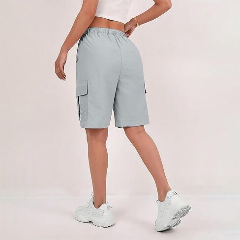 Cargo Shorts Women Quick Dry Athletic Bermuda Shorts Casual Knee Length Hiking Short Waterproof Long Short in Saudi Arabia