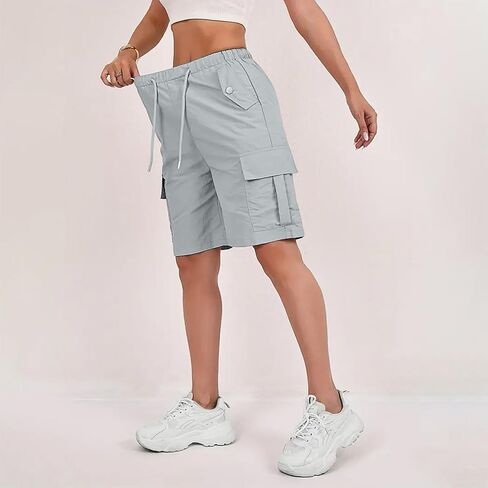 Cargo Shorts Women Quick Dry Athletic Bermuda Shorts Casual Knee Length Hiking Short Waterproof Long Short in Saudi Arabia